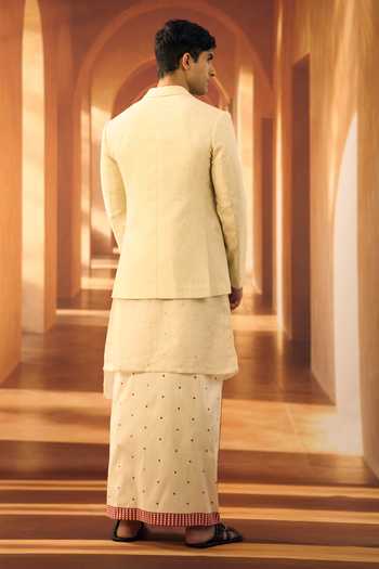Vivek Karunakaran Linen Silk Foil Ceremonial Blazer 