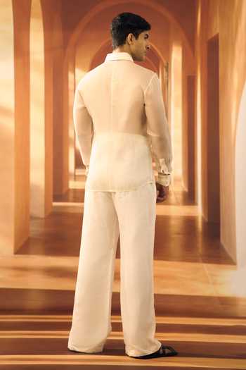 Vivek Karunakaran Jasmine Strands Cloud Dancer Shirt 