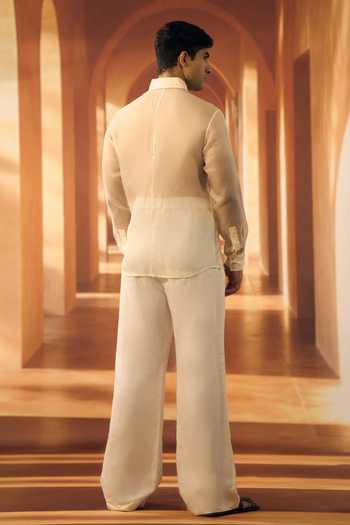 Vivek Karunakaran Jasmine Embroidered Bib Yoke Shirt 