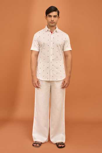 Vivek Karunakaran White Poplin Malli Mozhi Day Shirt Online at Aza Fashions Vivek Karunakaran_White Poplin Malli Mozhi Day Shirt _Online_at_Aza_Fashions
