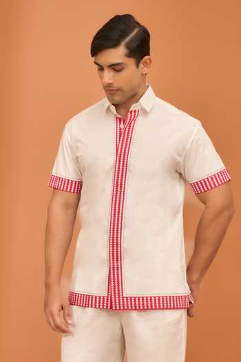 Vivek Karunakaran Border Cluster Poplin Shirt 