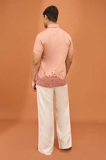 Vivek Karunakaran Wave & Script Dustrose Shirt 