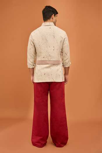 Vivek Karunakaran Script & Splatter Dusky Shacket 