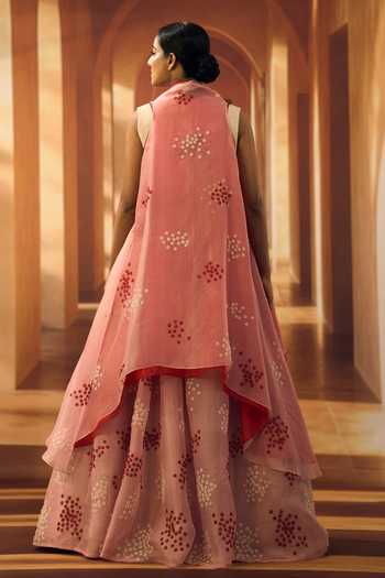Vivek Karunakaran Embroidered Jacket Skirt Set 