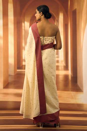 Vivek Karunakaran Malli Mozhi Print Saree With Blouse 