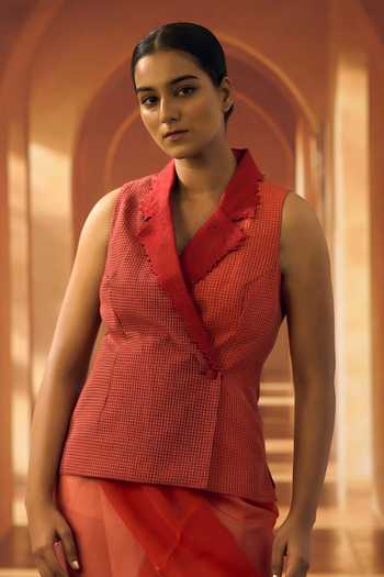 Vivek Karunakaran Thread Embroidered Waistcoat 