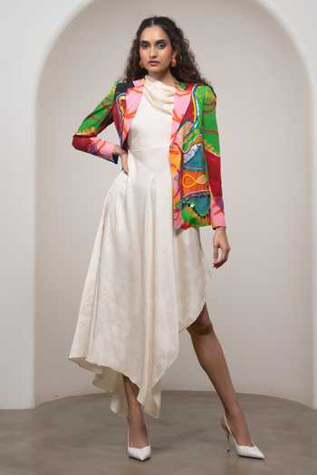 Advait Sorel Printed Blazer With Dress 