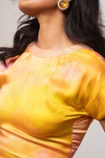 Shop Advait Multi Color Bemberg Round Neck Ova Asymmetric Dress Online at Aza Fashions Shop_Advait_Multi Color Bemberg Round Neck Ova Asymmetric Dress _Online_at_Aza_Fashions
