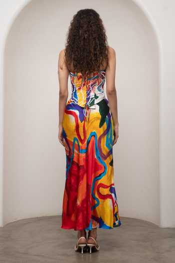Advait Ruel Abstract Print Corset & Skirt Set 
