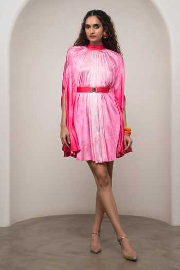 Advait Lila Cape Dress With Belt 