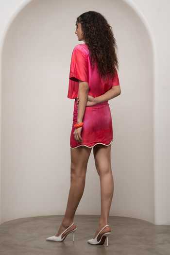 Advait Lila Cropped Shirt & Skirt Set 