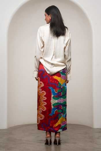Advait Alya Shirt & Printed Skirt Set 