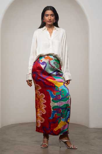 Advait Alya Shirt & Printed Skirt Set 
