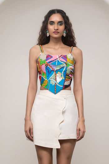 Shop_Advait_Multi Color Crepe Embroidery Square Neck Sorel Hand Corset _Online_at_Aza_Fashions