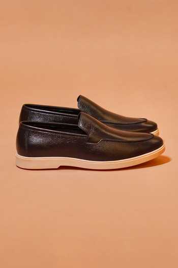 Dmodot_Black Nero Forto Leather Loafers _Online_at_Aza_Fashions