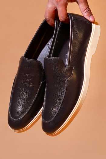 Buy_Dmodot_Black Nero Forto Leather Loafers _Online_at_Aza_Fashions