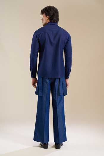 Line Out Line Fragmented Embroidered Shirt 