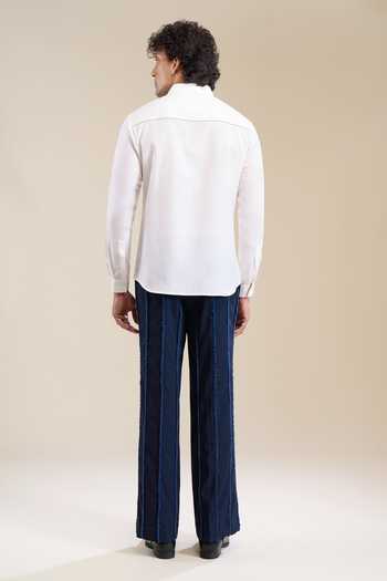 Line Out Line Placement Embroidered Shirt 