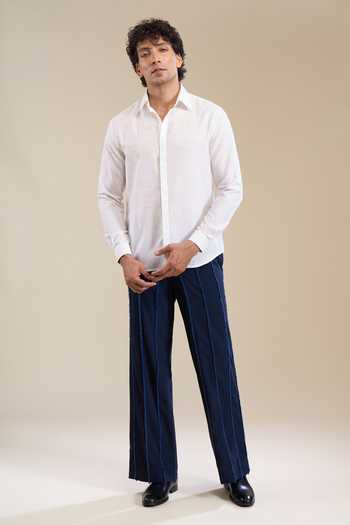 Buy_Line Out Line_White Placement Embroidered Shirt 