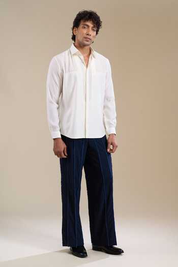 Shop_Line Out Line_White Pintuck Shirt _Online_at_Aza_Fashions