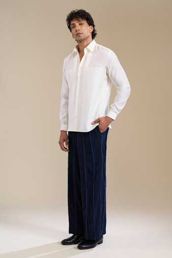 Line Out Line_White Pintuck Shirt _at_Aza_Fashions