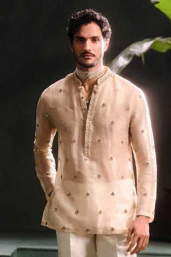Buy Masaba Ivory Georgette Embroidery Kaju Katli Kurta Buy_Masaba_Ivory Georgette Embroidery Kaju Katli Kurta