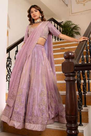 Pomcha Jaipur Mehfil Komal Tube Light Handwork Lehenga Set 