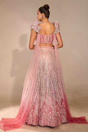 Rachit Khanna Pearl 3D Embellised Bustier & Skirt Set 