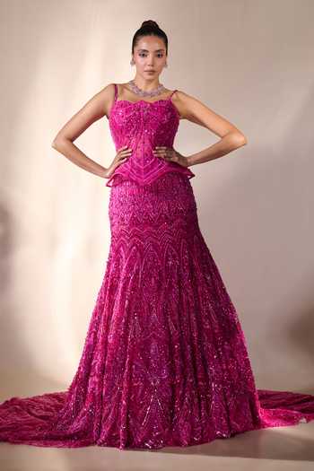 Rachit Khanna Embellished Lehenga & Bustier Set 