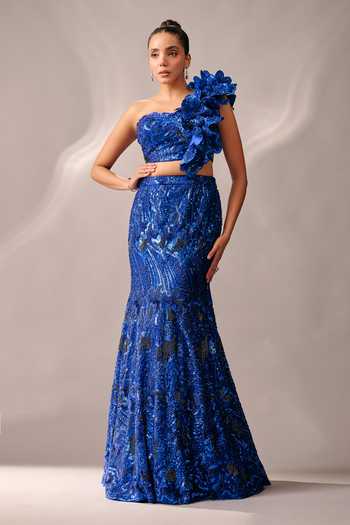 Rachit Khanna Sequin Embellished Bustier & Skirt Set 