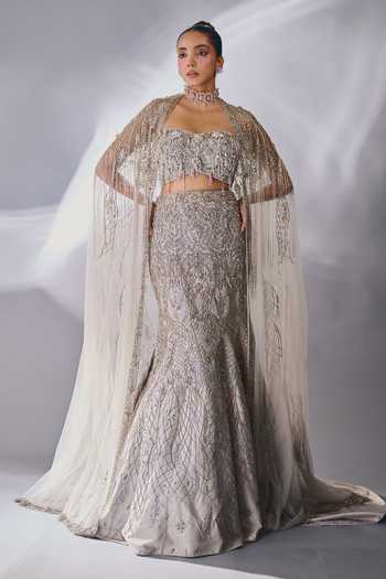 Rachit Khanna Cutdana Tassel Embellished Lehenga Set 
