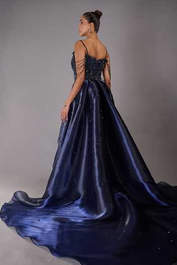 Rachit Khanna Embellished Gown With Belt 