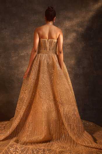 Rachit Khanna Stone Work Gown & Belt Set 