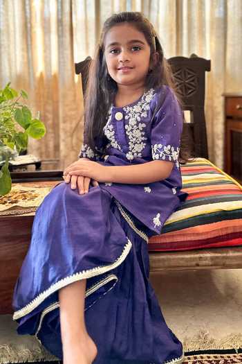 Buy_Rage Attire-Sweta Saria_Purple Silk, Bemberg Pearl Work Kurta And Sharara Set 