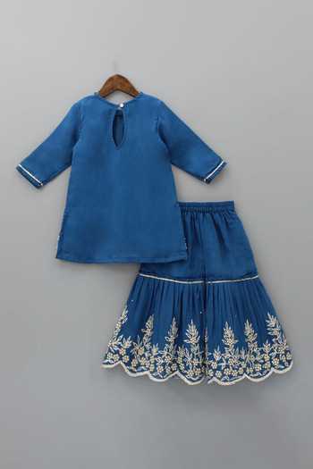 Rage Attire-Sweta Saria Bead Work & Gota Lace Sharara Set 