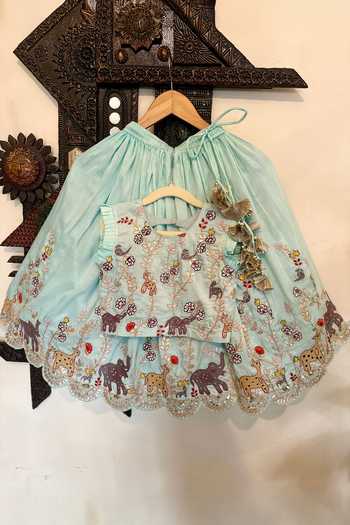 Rage Attire-Sweta Saria Safari Embroidered Lehenga & Blouse Set 