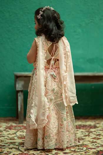 Rage Attire-Sweta Saria Gota Lace Hexagon Palazzo Set 