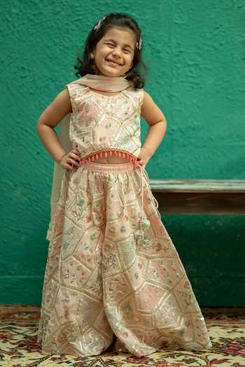 Rage Attire-Sweta Saria Gota Lace Hexagon Palazzo Set 