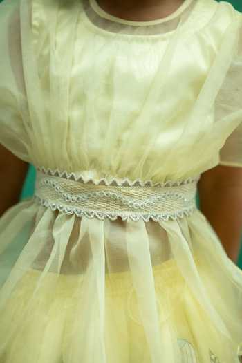 Rage Attire-Sweta Saria_Yellow Organza, Satin Flamingo Floral Embroidered Lehenga And Top Set _Online_at_Aza_Fashions