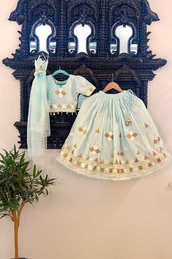 Rage Attire-Sweta Saria Triangle Gota Lace Lehenga Set 