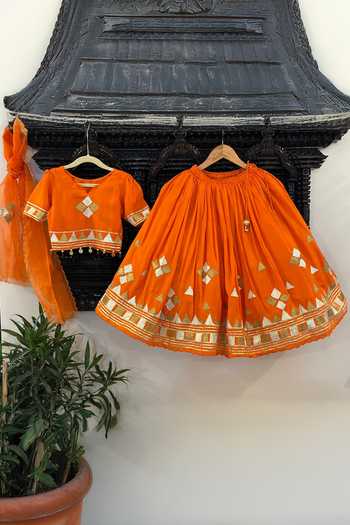Rage Attire-Sweta Saria Triangle Gota Lace Lehenga Set 