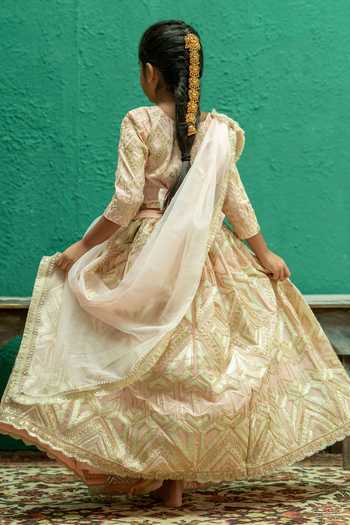 Rage Attire-Sweta Saria Geometric Gota Lace Lehenga Set 