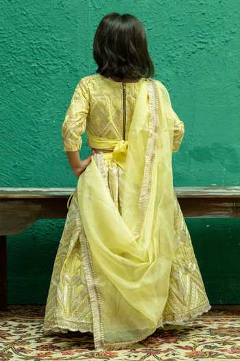 Rage Attire-Sweta Saria Geometric Gota Lace Lehenga Set 