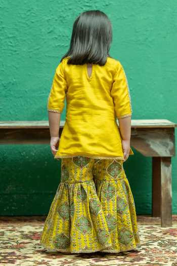 Rage Attire-Sweta Saria Gota Work Kurta & Printed Sharara Set 