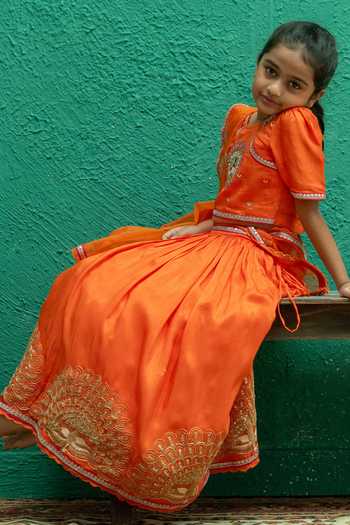 Rage Attire-Sweta Saria Peacock Embroidered Lehenga Set 