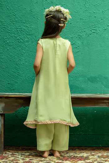 Rage Attire-Sweta Saria Elephant Patch Work Kurta & Pant Set 