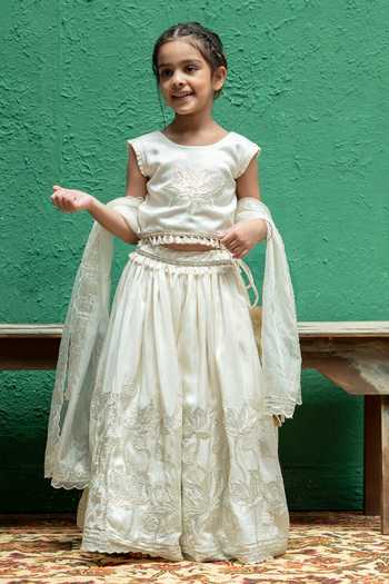 Rage Attire-Sweta Saria Bloom Gota Lace Work Lehenga Set 