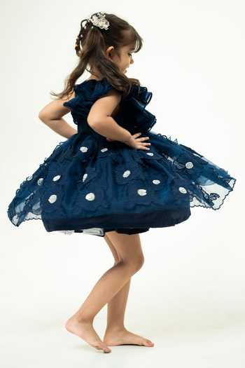 Rage Attire-Sweta Saria 3D Floral Applique Dress 