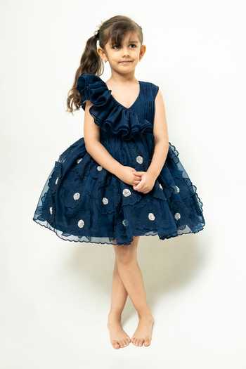 Rage Attire-Sweta Saria 3D Floral Applique Dress 