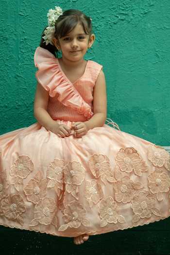 Buy_Rage Attire-Sweta Saria_Peach Organza 3d Floral Applique Lehenga And Blouse Set 